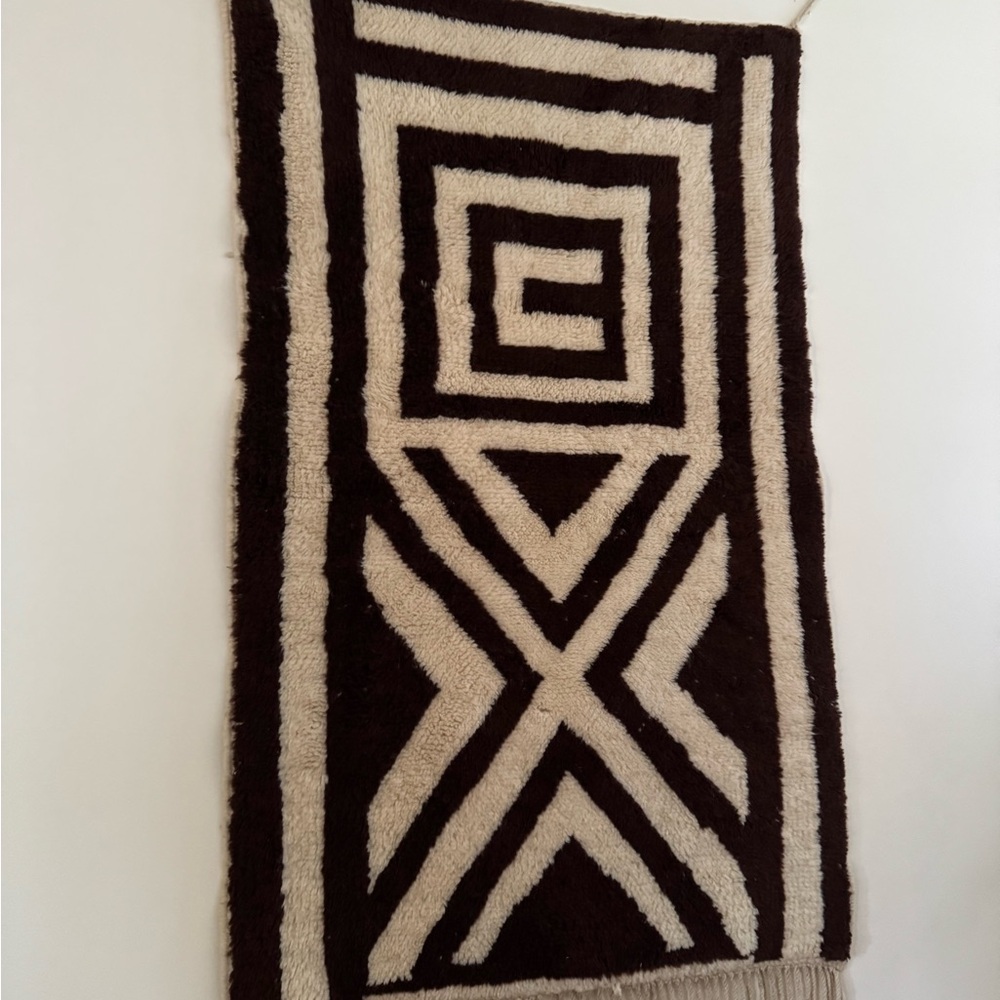 Geometric Patterned Wall Art in Brown and Cream